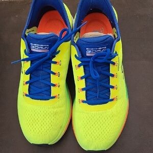 Skechers Go Run Shoes - Neon Yellow and Blue